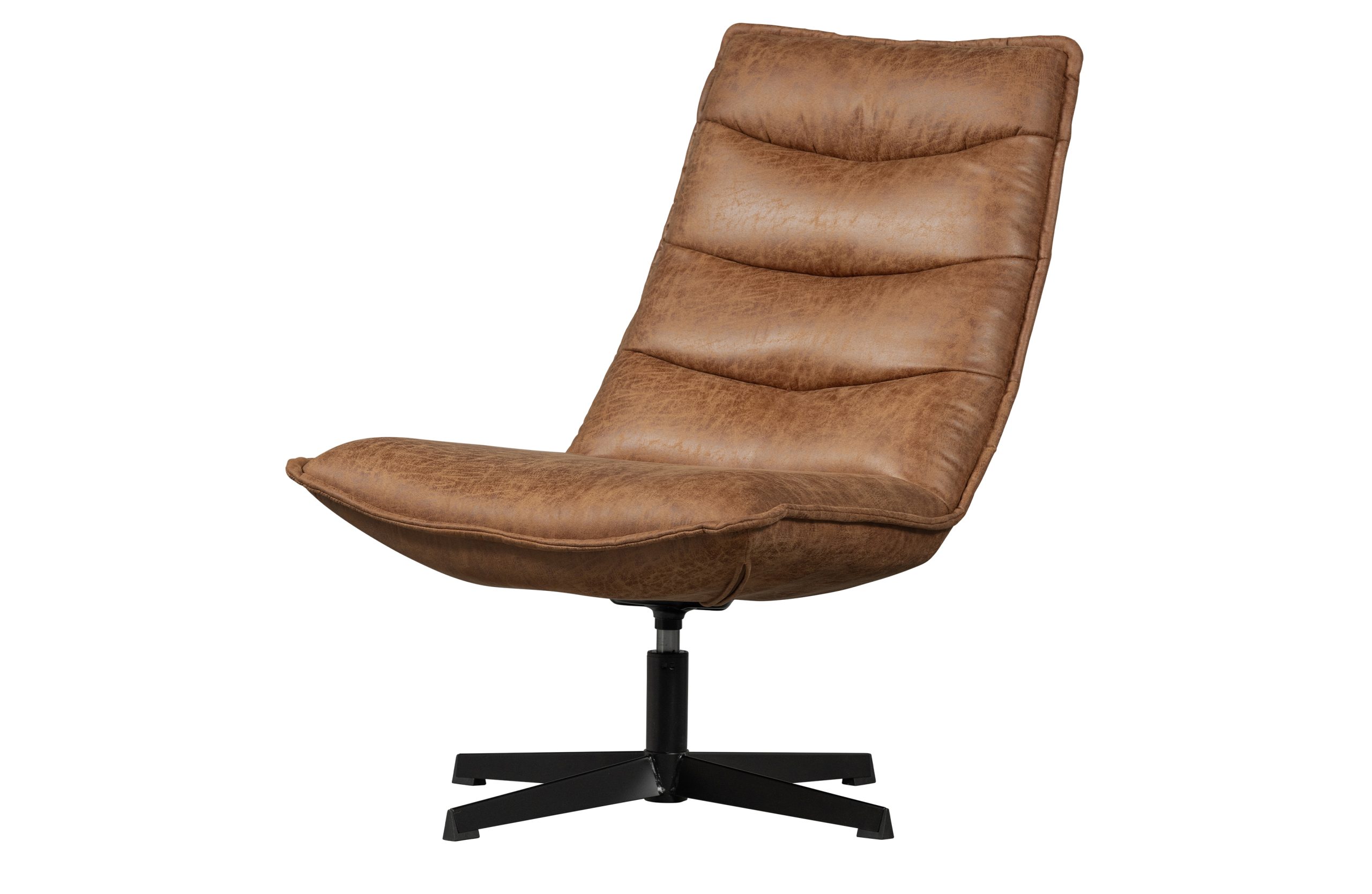 Nika Draaifauteuil Leerlook Cognac