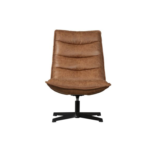 Nika Draaifauteuil Leerlook Cognac
