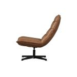 Nika Draaifauteuil Leerlook Cognac