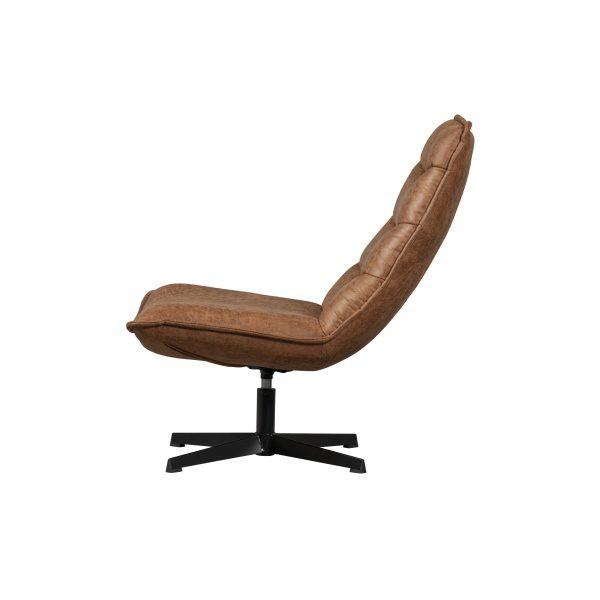 Nika Draaifauteuil Leerlook Cognac