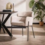 Armstoel boucle ronde rug VPE2 / Boucle zandkleur