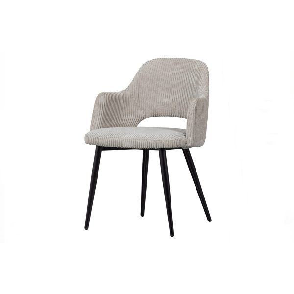 Ferdy Eetkamerstoel Met Grove Rib Pearl