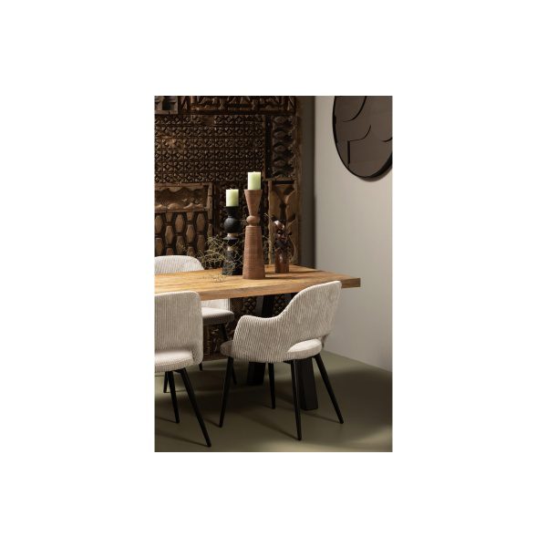 Ferdy Eetkamerstoel Met Grove Rib Pearl