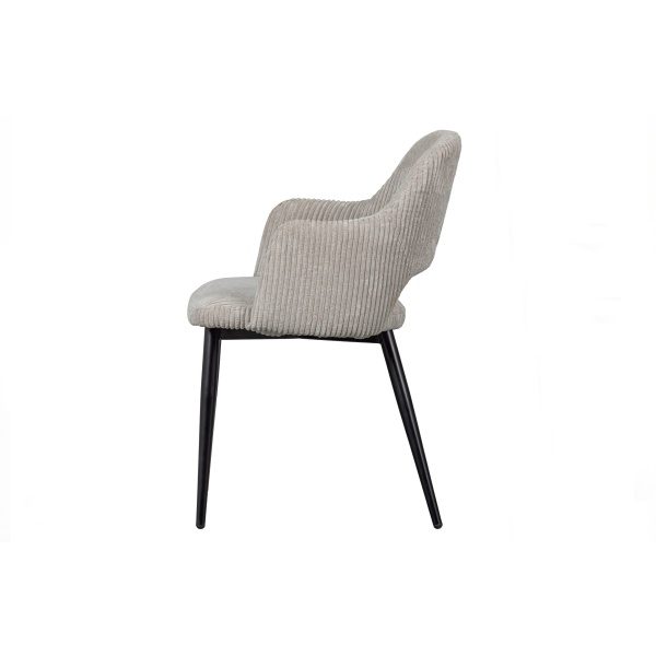 Ferdy Eetkamerstoel Met Grove Rib Pearl