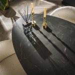 Eetkamertafel 180 oval ceramic / Ceramic natural black