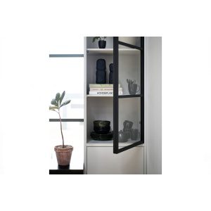 Basic 2-drs Vitrinekast Grenen Mist [fsc]