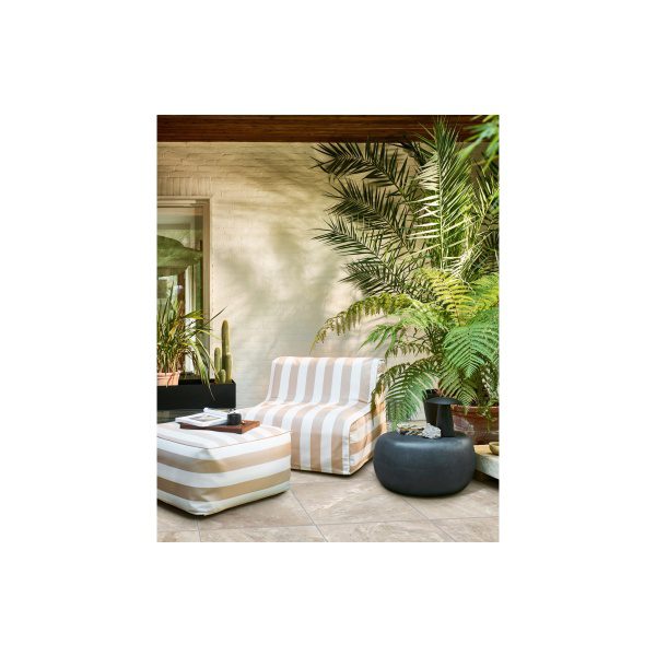 Sit On Air Opblaasbare Fauteuil Gestreept Zand/wit