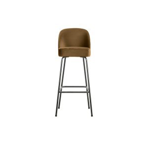 Vogue Barstoel 80cm Fluweel Honing Geel