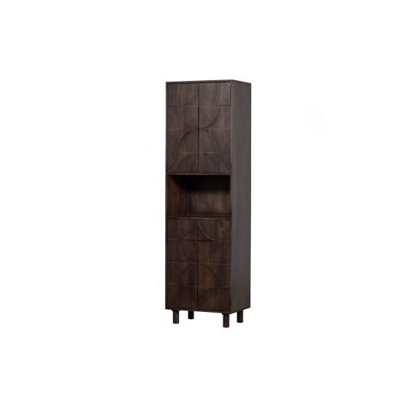 Draw 4-deurs Opbergkast Met Open Vak Mango Hout Walnoot