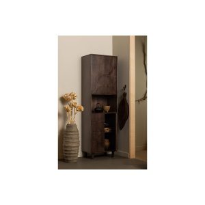 Draw 4-deurs Opbergkast Met Open Vak Mango Hout Walnoot