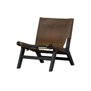 Consume Fauteuil Hout/echt Leer Zwart/bruin