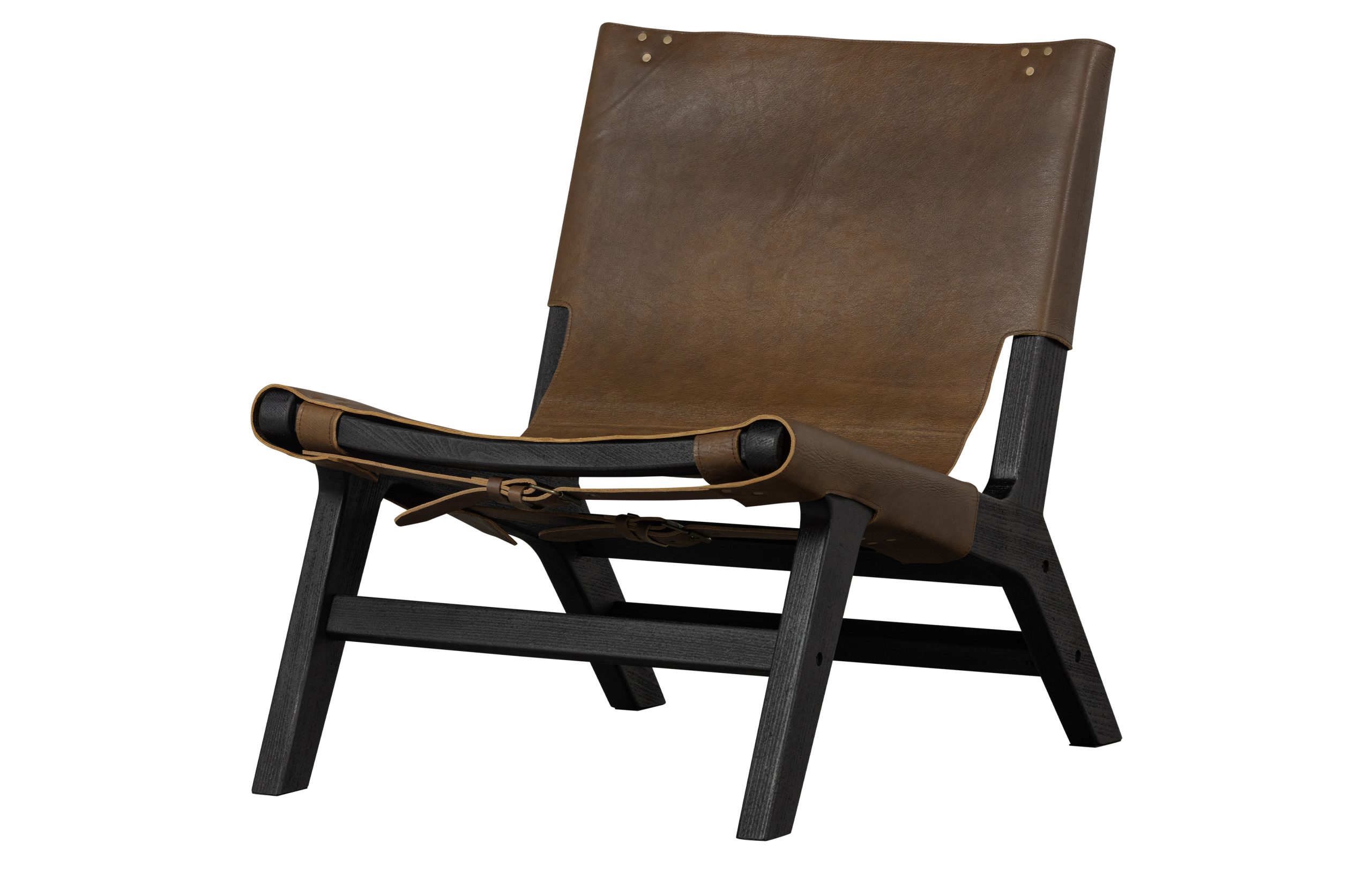 Consume Fauteuil Hout/echt Leer Zwart/bruin