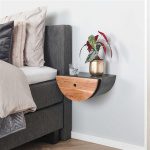 Nachtkastje 1L set/2 half moon / Massief acacia naturel