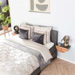 Nachtkastje 1L set/2 half moon / Massief acacia naturel