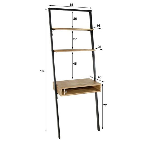 Wand kaptafel step / Massief acacia naturel
