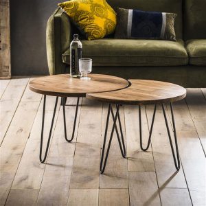 Salontafel set/2 60 / Massief acacia naturel
