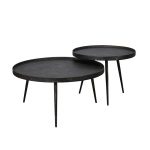 Salontafel set/2 rond metallic / Grijs