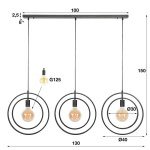 Hanglamp 3L Turn around / Charcoal