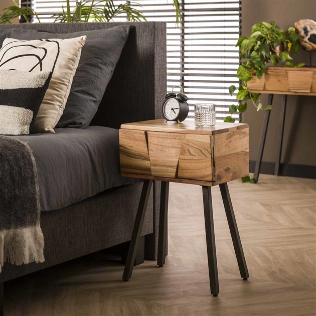 Laatste modellen! Nachtkastje Demn / Massief acacia naturel