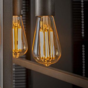 Lichtbron LED [ST64] filament druppel - E27 6W 2100K 450lm dimbaar / Amberkleurig glas