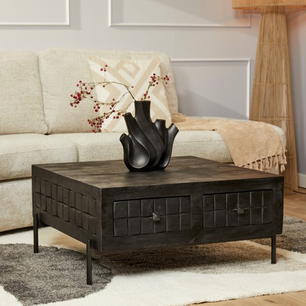 Salontafel Brandy Black 80 x 80 cm