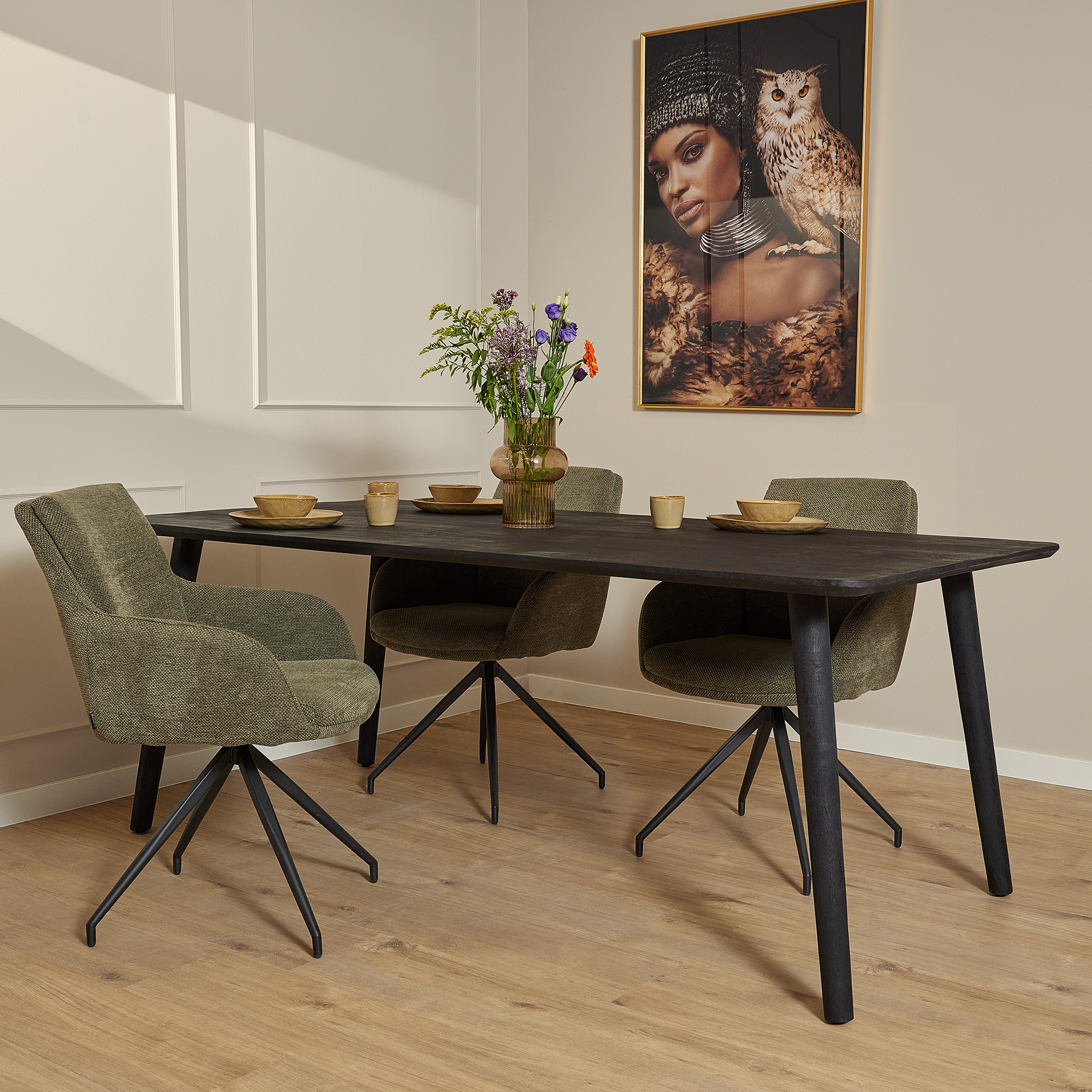 Eettafel Omaha Black 180 cm