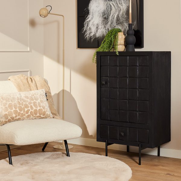 Kabinet Kast Brandy Black 1 deur 1 lade