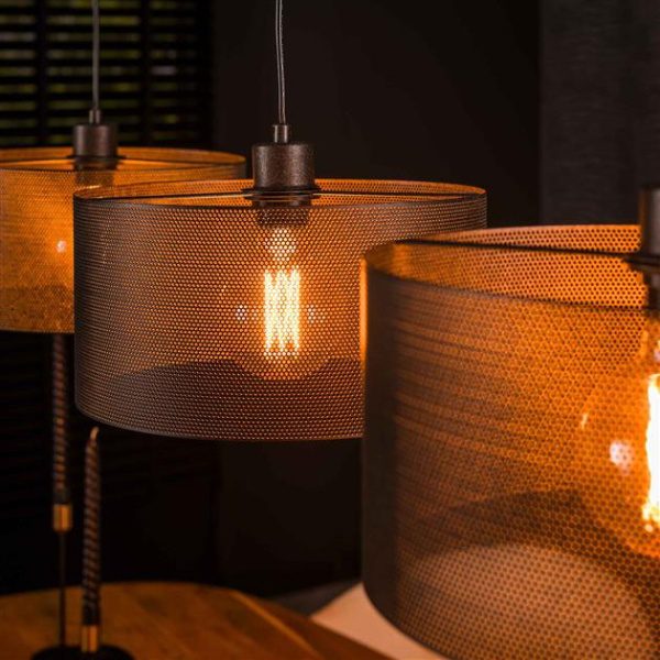Hanglamp 3L mesh round / Artic zwart
