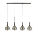 Hanglamp 4L drop smoke glass / Artic zwart