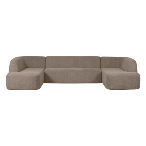 Sloping U-vorm Bank Lichtbruin Melange