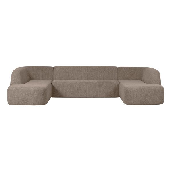 Sloping U-vorm Bank Lichtbruin Melange