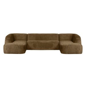 Sloping U-vorm Bank Structure Velvet Brass