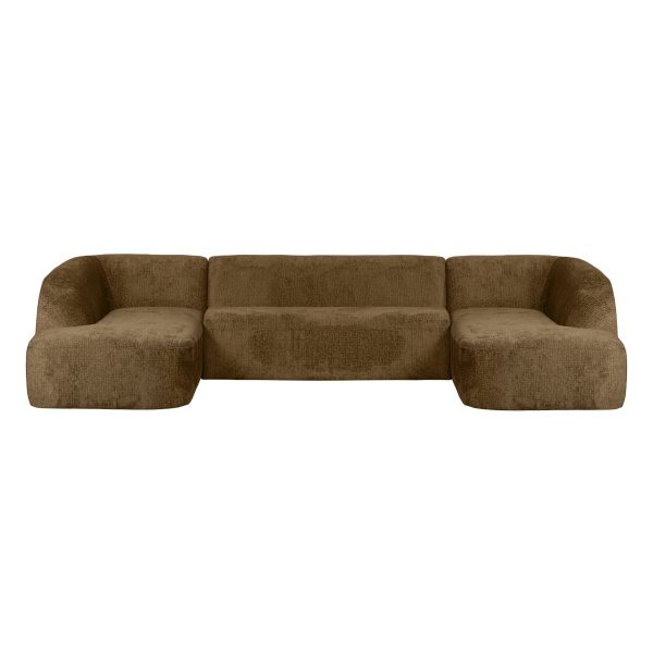 Sloping U-vorm Bank Structure Velvet Brass
