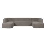 Sloping U-vorm Bank Grijs Melange