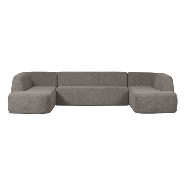 Sloping U-vorm Bank Grijs Melange