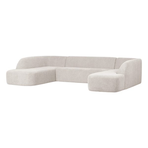 Sloping U-vorm Bank Pearl Melange