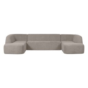 Sloping U-vorm Bank Off White Melange