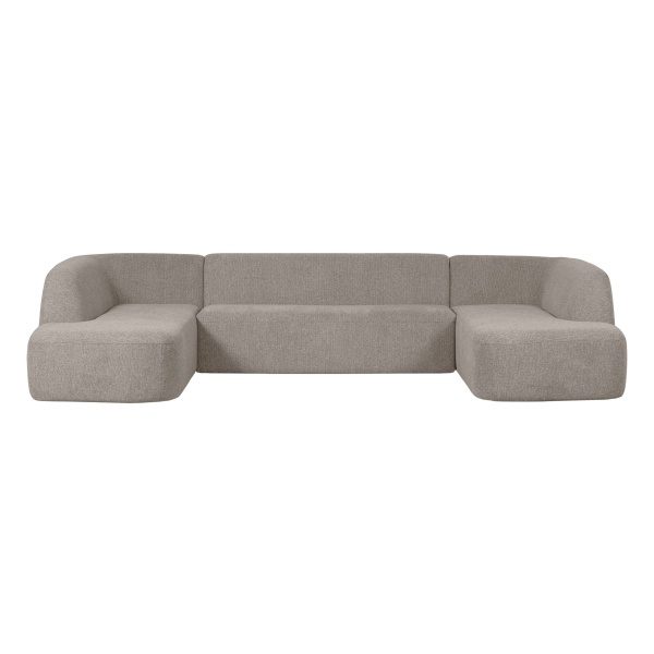 Sloping U-vorm Bank Off White Melange