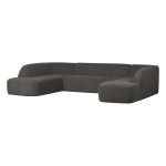 Sloping U-vorm Bank Grijs/zwart Melange