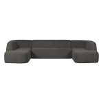 Sloping U-vorm Bank Grijs/zwart Melange
