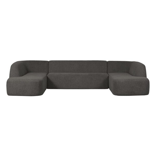 Sloping U-vorm Bank Grijs/zwart Melange