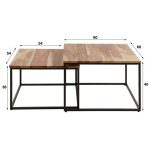 Salontafel set/2 square / Massief acacia naturel