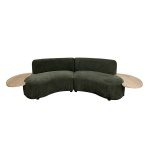 Sofa Blister Stof groen+ Wood Table