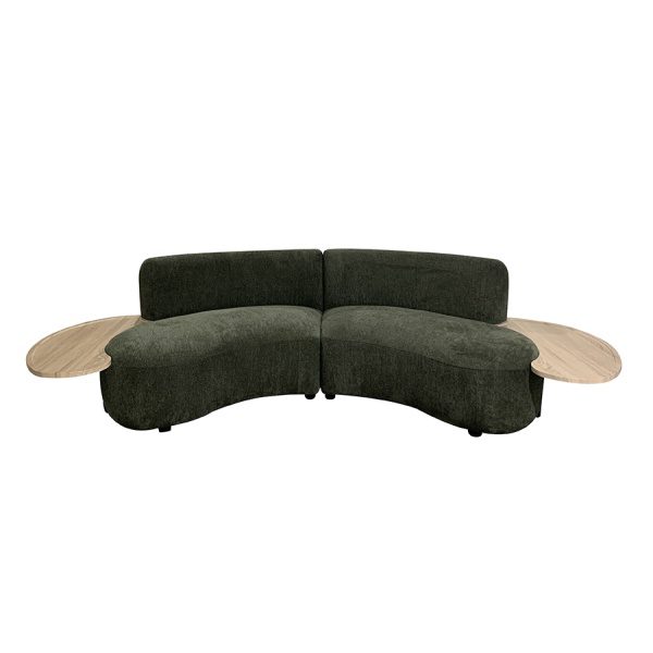 Sofa Blister Stof groen+ Wood Table