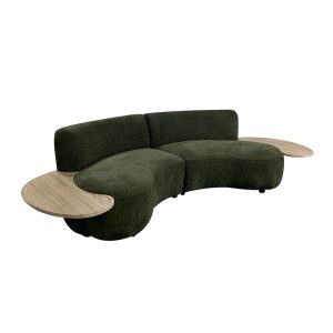 Sofa Blister Stof groen+ Wood Table