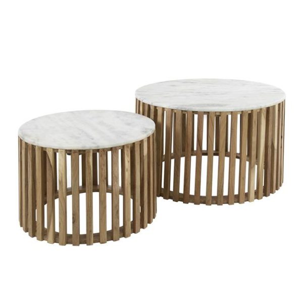 Salontafel set/2  sunset / Wit marmer