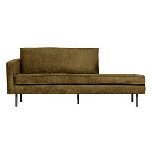 Rodeo Daybed Left Structure Velvet Brass