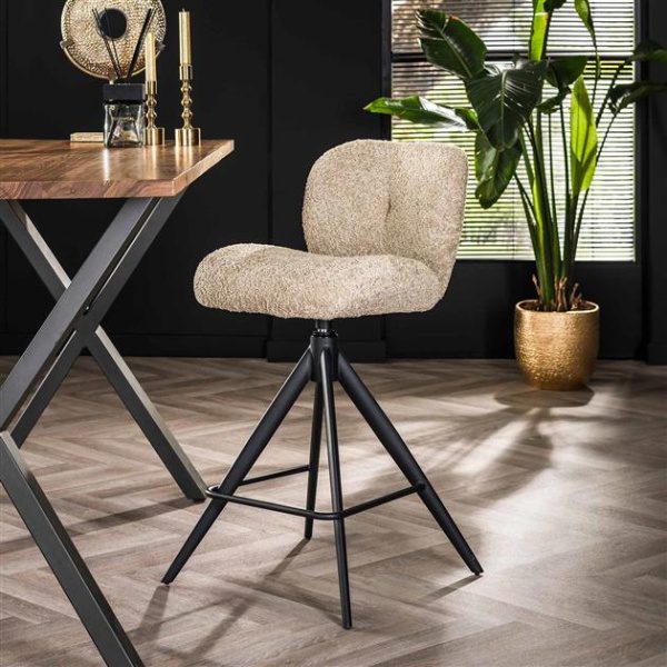 Barstoel comfort draaibaar VPE2 / Boucle zandkleur