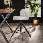 Barstoel comfort draaibaar VPE2 / Boucle zilverkleurig