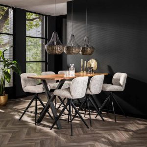 Barstoel comfort draaibaar VPE2 / Boucle zilverkleurig